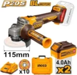 INGCO 20V Brushless Cordless Angle Grinder 100mm, 3 Speed (CAGLI2120232) - Image 2