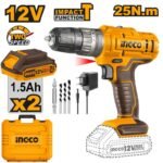 INGCO 12V 25nm Cordless Impact Drill, 10mm Keyless Chuck (CIDLI1228) - Image 6