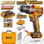 INGCO 20V Brushless Cordless Impact Drill 66Nm, 13mm Metal Chuck (CIDLI20668) - Image 3