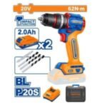 WADFOW 20V Brushless Cordless Impact Drill 62Nm, 13mm Metal Chuck (WCDP6281) - Image 2